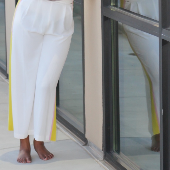 Cream Striped Capris - Picture 2 of 3